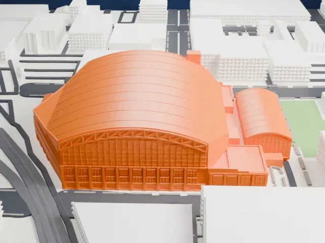 Gainbridge Fieldhouse model, East view