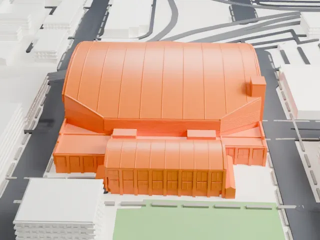 Gainbridge Fieldhouse model, North view