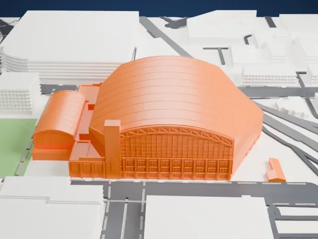 Gainbridge Fieldhouse model, West view