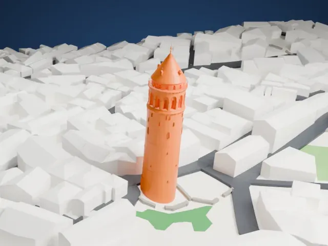 Galata Tower model, East view