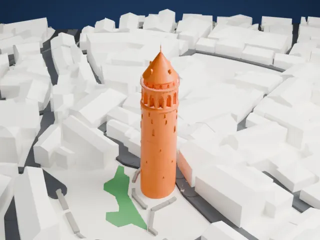 Galata Tower model, North view
