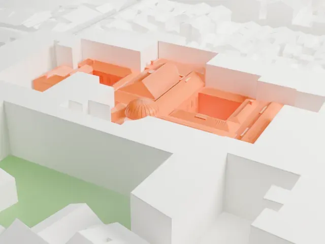 Galleria dell'Accademia model, East view