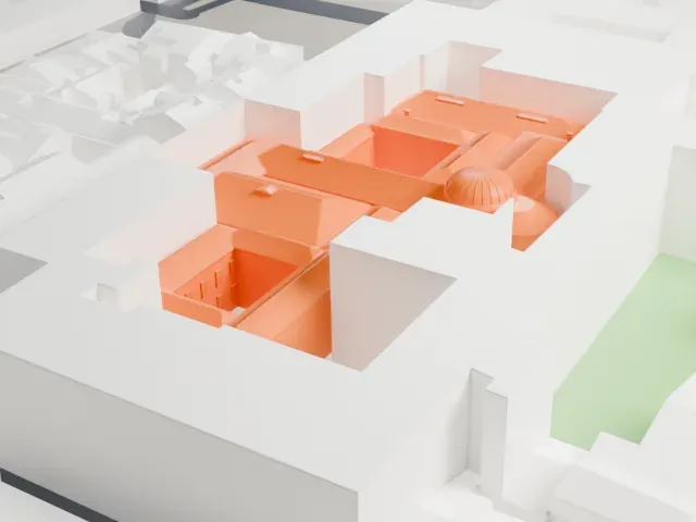 Galleria dell'Accademia model, South view