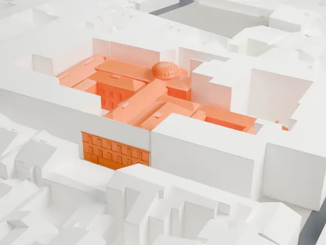 Galleria dell'Accademia model, West view
