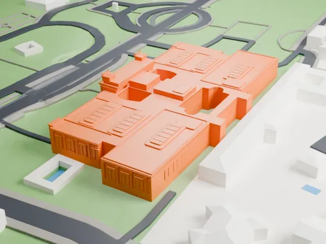 Galleria Nazionale d'Arte Moderna model, East view