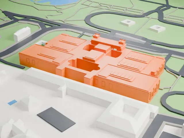 Galleria Nazionale d'Arte Moderna model, North view