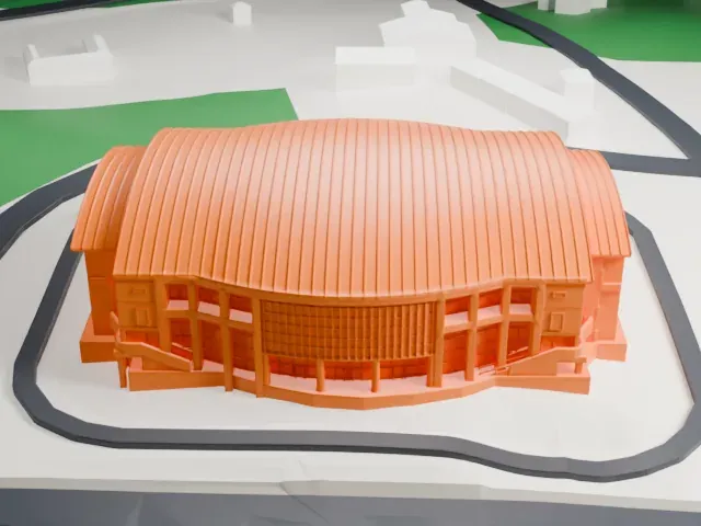 Gangneung Gymnasium model, East view