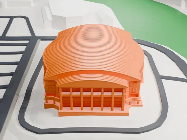 Gangneung Gymnasium model, North view