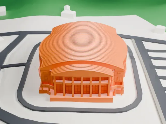 Gangneung Gymnasium model, South view