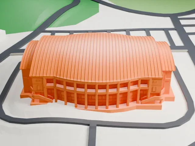 Gangneung Gymnasium model, West view