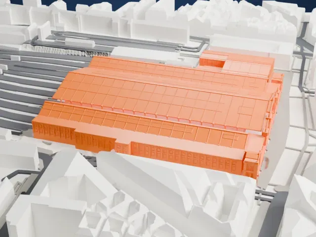Gare du Nord model, West view