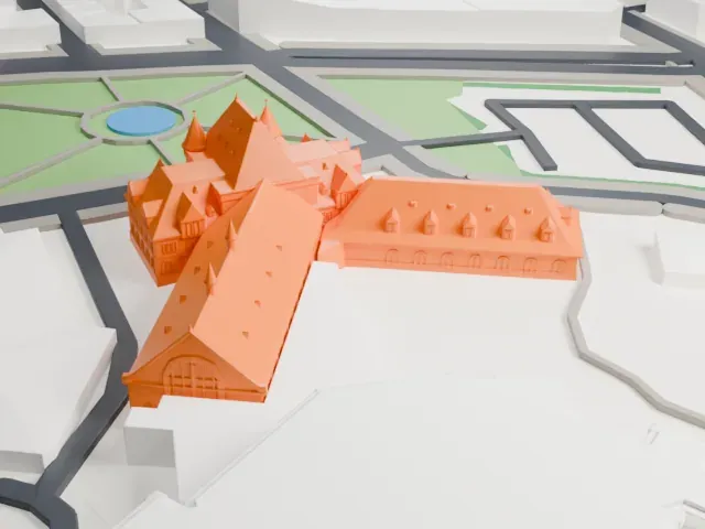 Gare du Palais model, North view