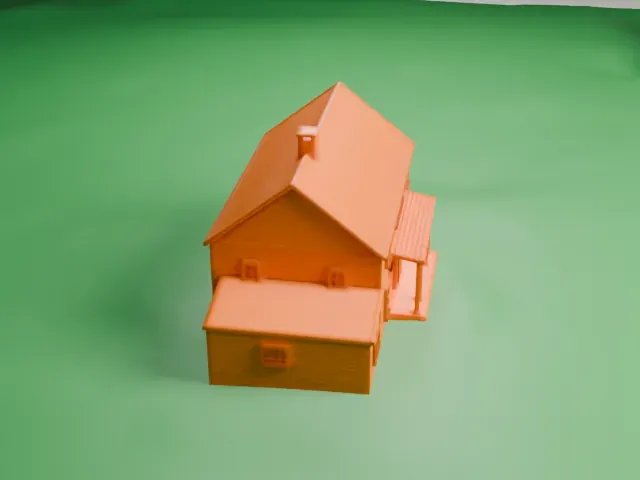 Garret K. Osborn House and Barn model, East view