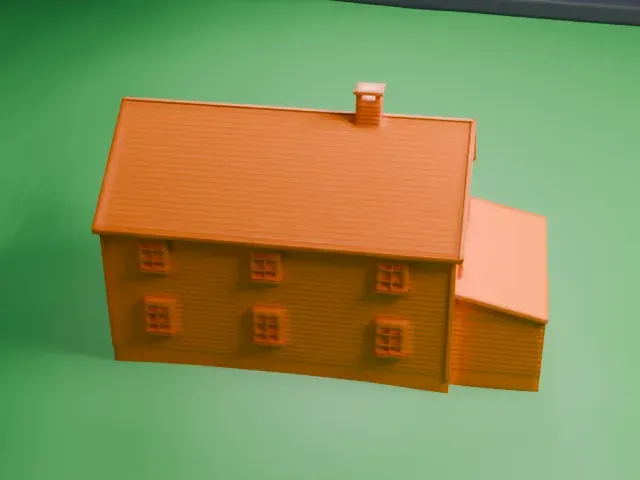 Garret K. Osborn House and Barn model, South view