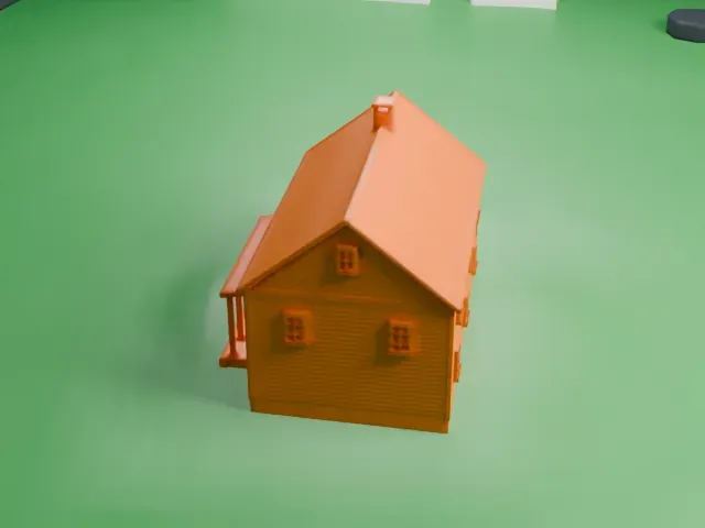 Garret K. Osborn House and Barn model, West view