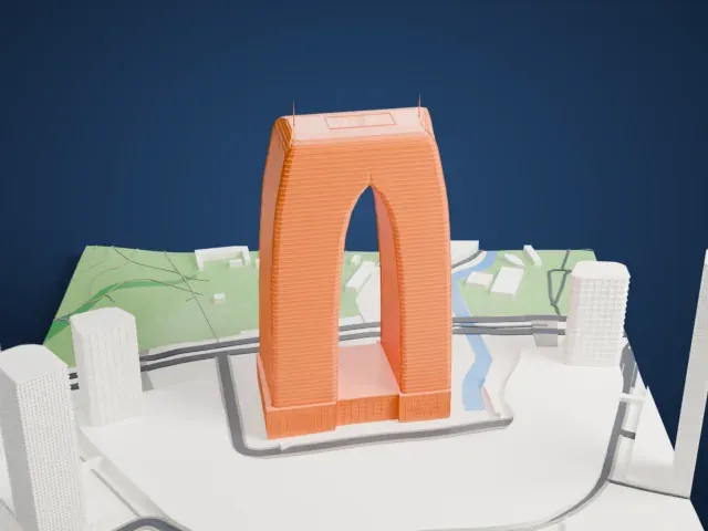 Gate to the East model, West view