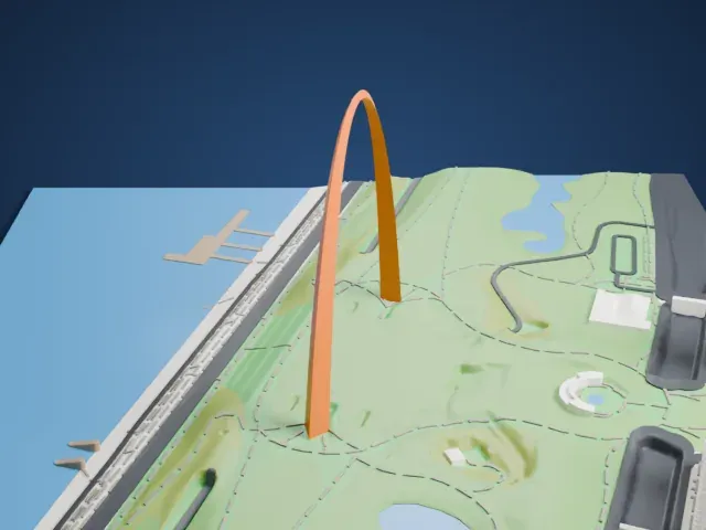 Gateway Arch model, North view