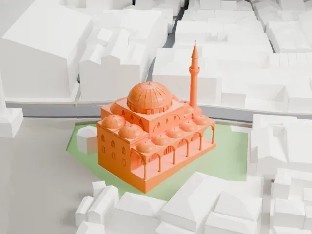 Gazi Atik Ali Pasha Mosque model, North view