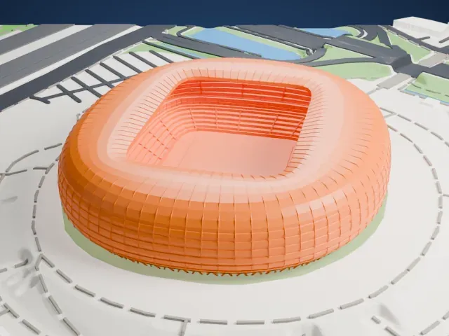 Gdańsk Stadium model, South view