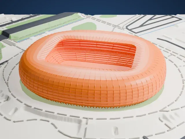 Gdańsk Stadium model, West view