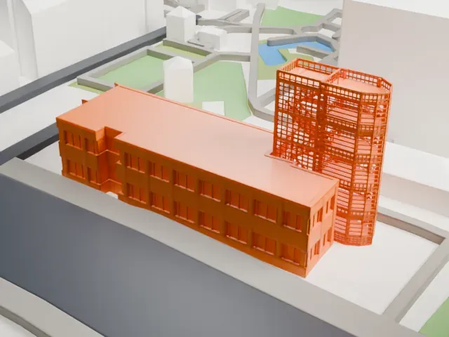 Gedenkstätte Berliner Mauer model, East view