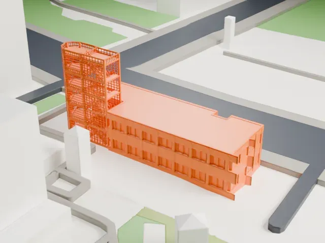 Gedenkstätte Berliner Mauer model, West view
