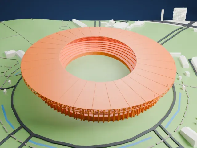 Gelora Bung Karno Stadium model, North view
