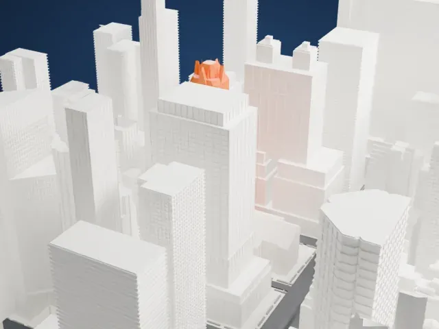 General Electric Building model, North view
