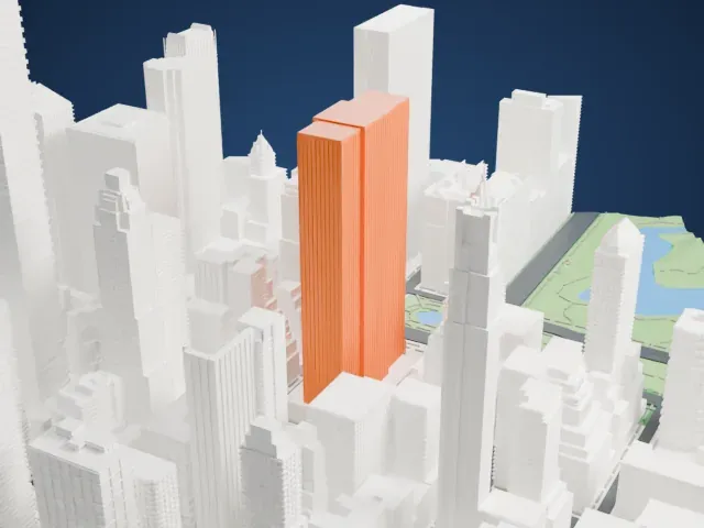 General Motors Building model, East view