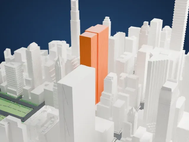 General Motors Building model, West view