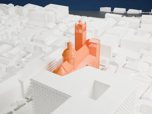Genoa Cathedral model, East view
