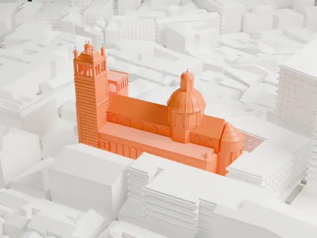 Genoa Cathedral model, South view