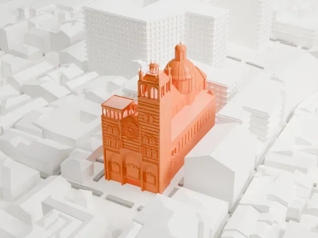 Genoa Cathedral model, West view