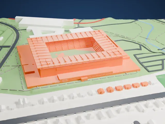 Geodis Park model, West view