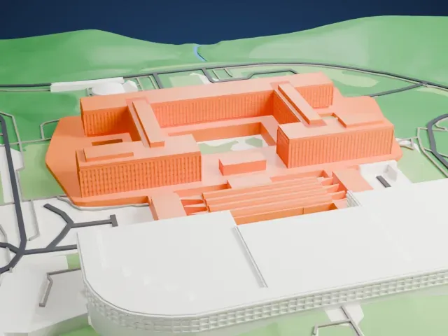 George Bush Center for Intelligence model, West view