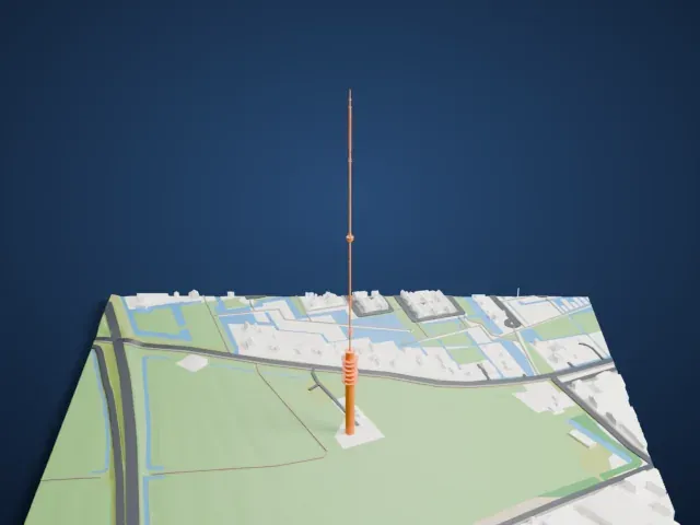 Gerbrandy Tower model, East view