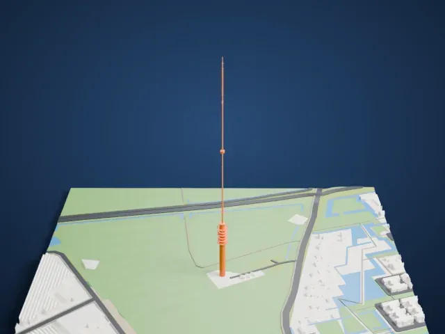 Gerbrandy Tower model, North view