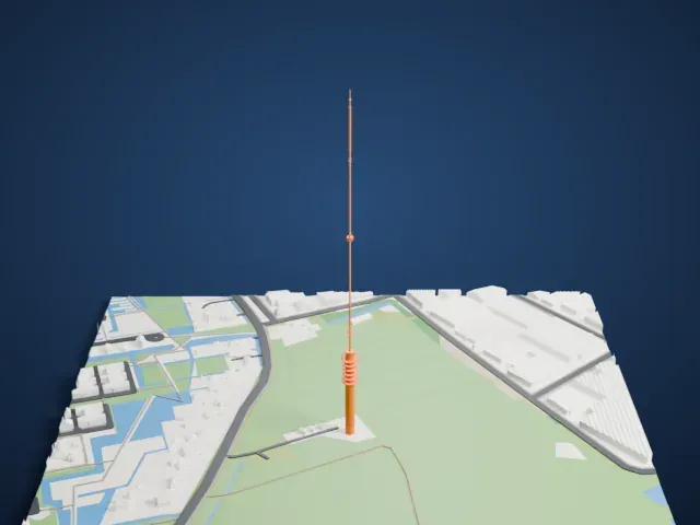 Gerbrandy Tower model, South view