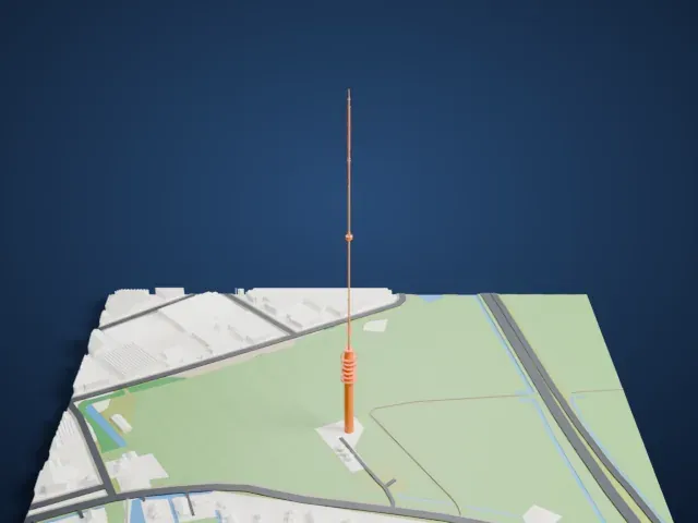 Gerbrandy Tower model, West view