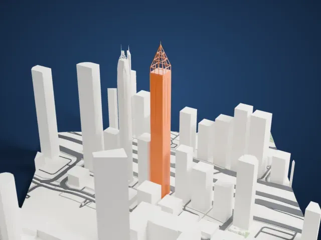 Gevora Hotel model, East view