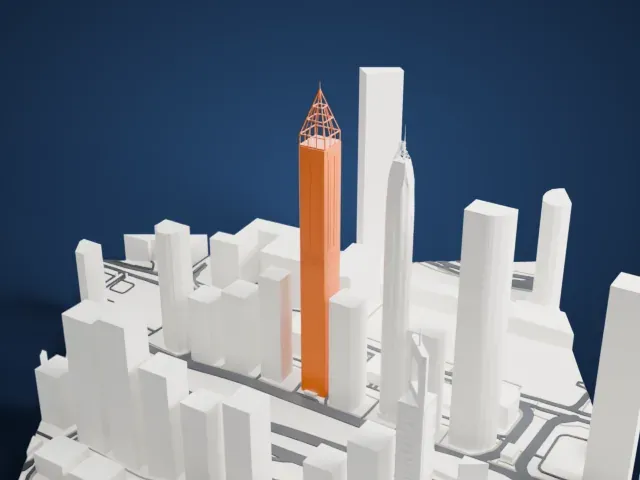 Gevora Hotel model, West view