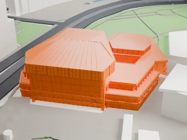 Gewandhaus Leipzig model, North view