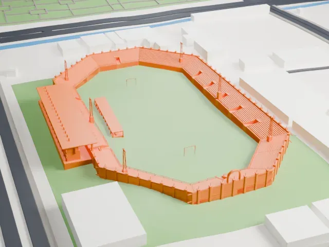 Ghazi Stadium model, East view