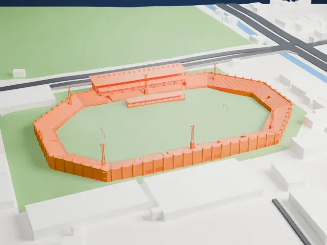 Ghazi Stadium model, North view