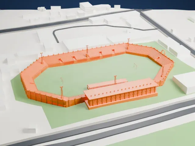 Ghazi Stadium model, South view