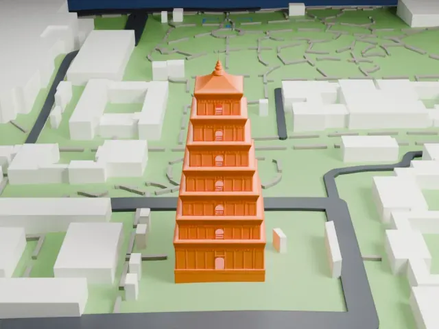 Giant Wild Goose Pagoda model, East view