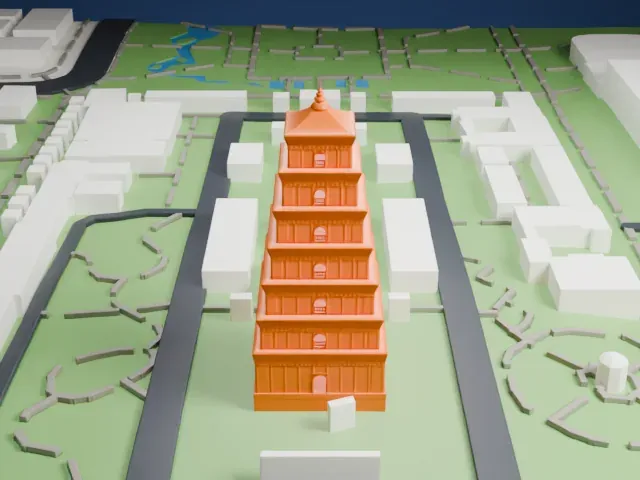 Giant Wild Goose Pagoda model, North view
