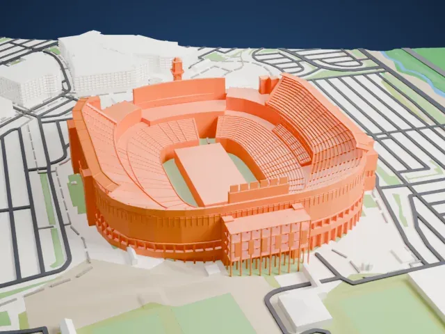 Gillette Stadium model, South view