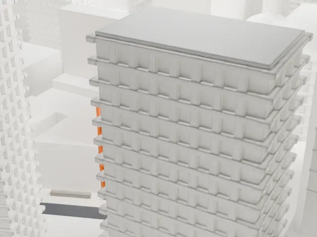 Gilsey House model, West view