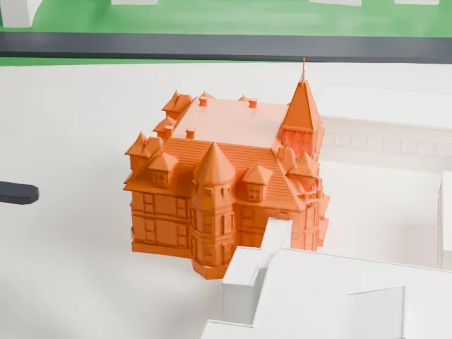 Glenview Mansion model, West view